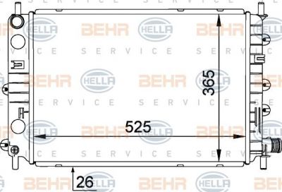 Hella 8MK 376 764-001 радиатор, охлаждение двигателя на FORD ESCORT VII седан (GAL, AFL)