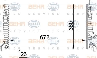 Hella 8MK 376 764-261 радиатор, охлаждение двигателя на FORD FOCUS II седан (DA_)