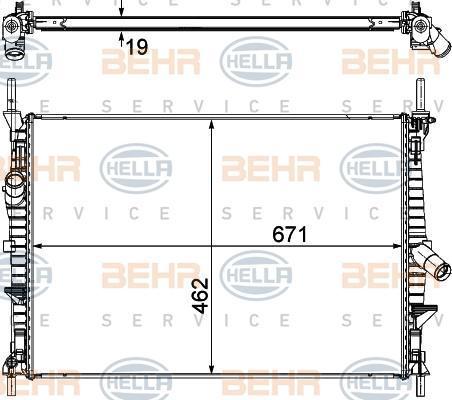 Hella 8MK 376 764-501 радиатор, охлаждение двигателя на FORD TRANSIT c бортовой платформой/ходовая часть