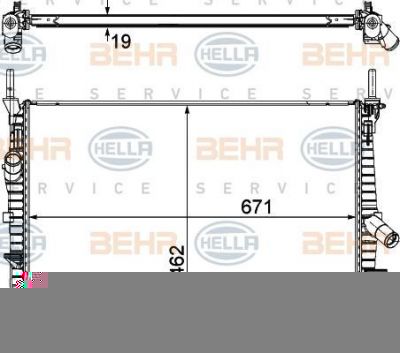 Hella 8MK 376 764-504 радиатор, охлаждение двигателя на FORD TRANSIT c бортовой платформой/ходовая часть