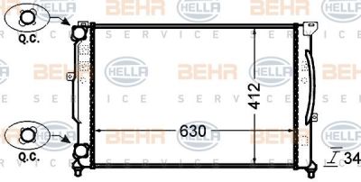 Hella 8MK 376 766-351 радиатор, охлаждение двигателя на VW PASSAT Variant (3B6)