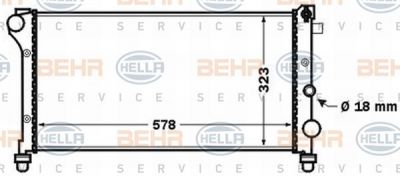 Hella 8MK 376 767-761 радиатор, охлаждение двигателя на FIAT PANDA (169)