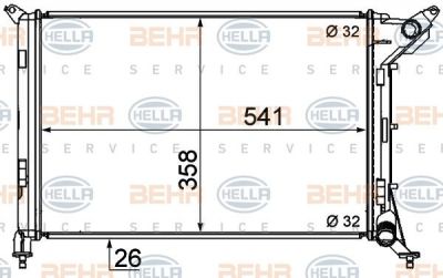 Hella 8MK 376 769-011 радиатор, охлаждение двигателя на MINI MINI (R50, R53)