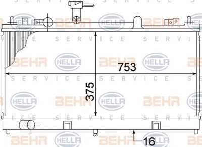 Hella 8MK 376 769-671 радиатор, охлаждение двигателя на MAZDA 6 Hatchback (GG)