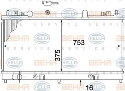 Hella 8MK 376 769-681 радиатор, охлаждение двигателя на MAZDA 6 Hatchback (GG)