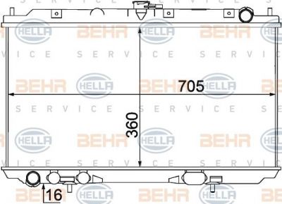 Hella 8MK 376 770-701 радиатор, охлаждение двигателя на NISSAN PRIMERA (P12)