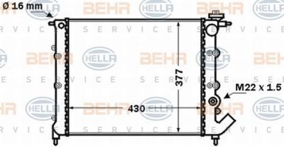 Hella 8MK 376 771-541 радиатор, охлаждение двигателя на RENAULT 19 I (B/C53_)