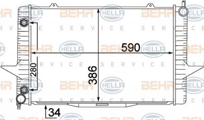 Hella 8MK 376 774-201 радиатор, охлаждение двигателя на VOLVO C70 I кабрио