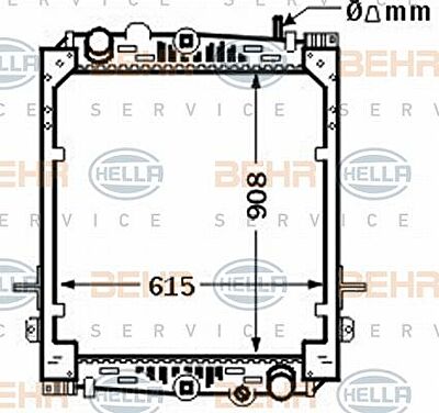 Hella 8MK 376 774-311 радиатор, охлаждение двигателя на DAF 85