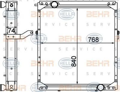 Hella 8MK 376 774-501 радиатор, охлаждение двигателя на MAN EM
