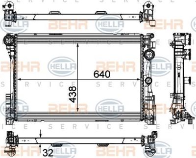 Hella 8MK 376 780-691 радиатор, охлаждение двигателя на MERCEDES-BENZ E-CLASS купе (C207)