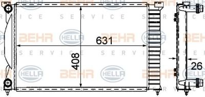 Hella 8MK 376 781-001 радиатор, охлаждение двигателя на AUDI A4 кабрио (8H7, B6, 8HE, B7)