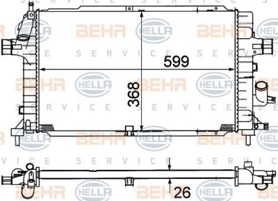 Hella 8MK 376 781-041 радиатор, охлаждение двигателя на OPEL ASTRA H (L48)