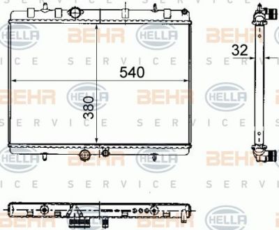 Hella 8MK 376 781-111 радиатор, охлаждение двигателя на PEUGEOT 407 (6D_)