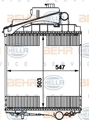 Hella 8MK 376 783-621 радиатор, охлаждение двигателя на JOHN DEERE Series 6020