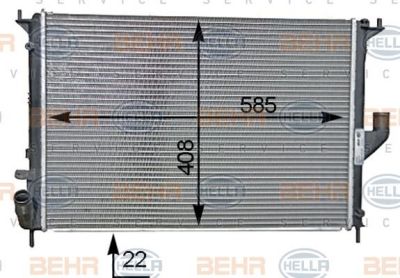 Hella 8MK 376 787-341 радиатор, охлаждение двигателя на DACIA LOGAN (LS_)