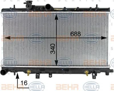 HELLA Радиатор, охлаждение двигателя (8MK 376 787-661)