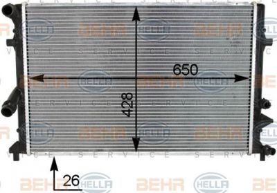 HELLA Радиатор, охлаждение двигателя (8MK 376 790-551)