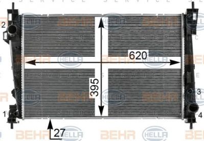 Hella 8MK 376 900-021 радиатор, охлаждение двигателя на ALFA ROMEO GIULIETTA (940)