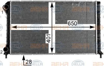 Hella 8MK 376 900-061 радиатор, охлаждение двигателя на FIAT DOBLO вэн (223, 119)