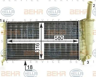Hella 8MK 376 900-101 радиатор, охлаждение двигателя на FIAT PUNTO (188)