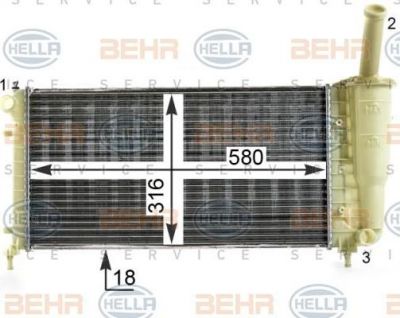 Hella 8MK 376 900-104 радиатор, охлаждение двигателя на FIAT PUNTO (188)