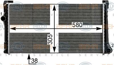 Hella 8MK 376 900-111 радиатор, охлаждение двигателя на FIAT PUNTO (188)