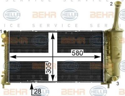 Hella 8MK 376 900-274 радиатор, охлаждение двигателя на FIAT IDEA (350_)