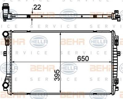 Hella 8MK 376 901-374 радиатор, охлаждение двигателя на AUDI A3 Limousine (8VS)