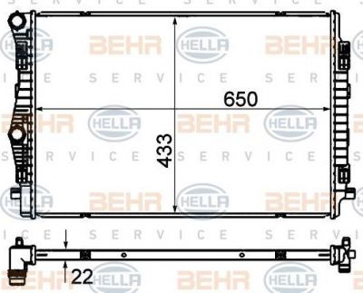 Hella 8MK 376 901-384 радиатор, охлаждение двигателя на VW GOLF VII универсал (BA5)