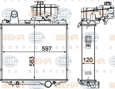Hella 8MK 376 903-011 радиатор, охлаждение двигателя на JOHN DEERE Series 6