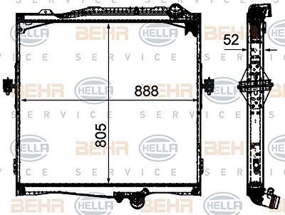 Hella 8MK 376 906-291 радиатор, охлаждение двигателя на RENAULT TRUCKS K-Serie