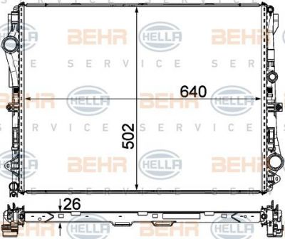 Hella 8MK 376 924-071 радиатор, охлаждение двигателя на MERCEDES-BENZ S-CLASS (W222, V222, X222)