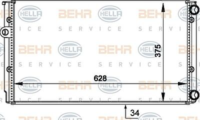 HELLA Радиатор охл. ДВС VW Golf III -99 (1H0121253BM, 8MK376714-044)