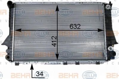 HELLA Радиатор A100/A62.6-2.8L 92-97 АКПП (4A0121251M, 8MK376715-261)