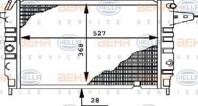 HELLA Радиатор Opel Astra/Vectra 1,6…2,0L Diesel ->95 (1300125, 8MK376715-711)
