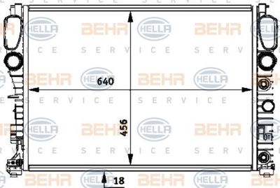 HELLA Радиатор MB W211 02- АКПП/МКПП. +-АС (2115000102, 8MK376718-011)