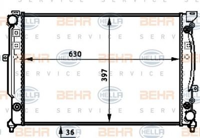 HELLA Радиатор A4 95-/A6 98- АКПП 2.4-2.8L 30V (8D0121251L, 8MK376720-601)