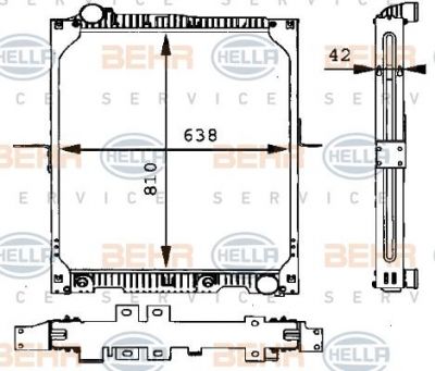 HELLA Радиатор охлаждения MB SK (8MK376721-151)