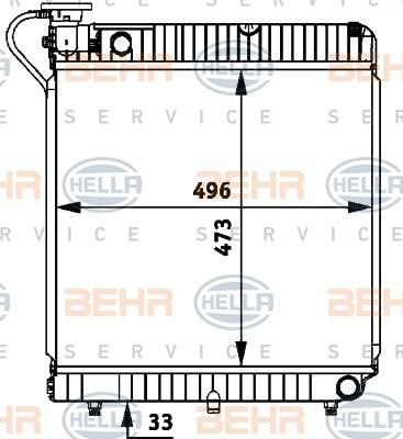 HELLA Радиатор охлаждения MB T1 207-310D МКПП (8MK376721-361)