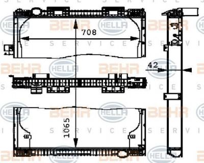 HELLA Радиатор охлаждения MAN F2000, 2204091 (8MK376721-461)