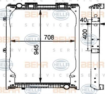 HELLA Радиатор охлаждения MAN F2000 (8MK376721-481)