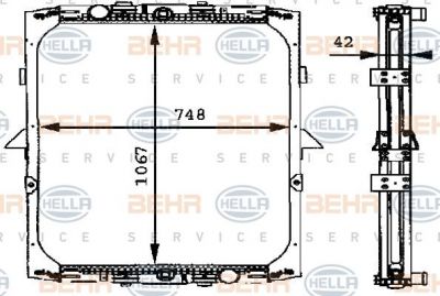 HELLA Радиатор охлаждения DAF F95 (8MK376721-531)