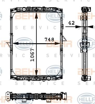 HELLA Радиатор охлаждения двигателя DAF 95XF (8MK376721-541)