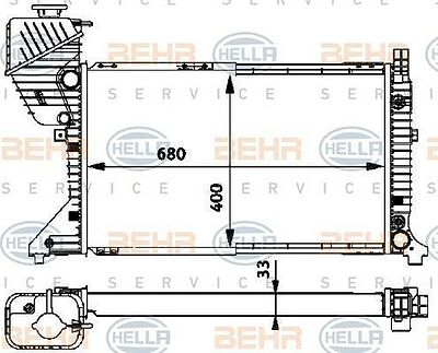 HELLA Радиатор MB Sprinter OM 611.987,981 OM 612.981 (8MK376722-261)