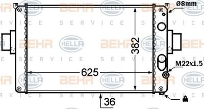 HELLA Радиатор отопителя IVECO (8MK376724-501)