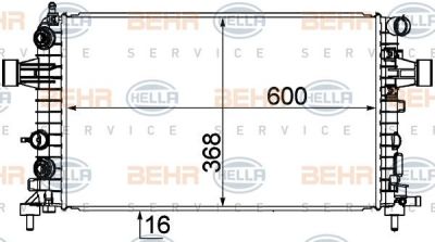 HELLA 8MK 376 745-771_!радиатор Opel Astra 1.4/1.8 АКПП 04> (8MK376745-771)