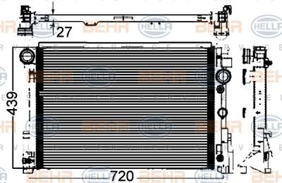 HELLA Радиатор MERCEDES W204 07=> (8MK376749-551)