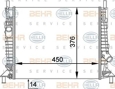 HELLA Радиатор FORD FOCUS C-MAX 1,6 03-07 (1305491, 8MK376764-271)