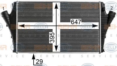 Hella 8ML 376 700-671 интеркулер на SAAB 9-3 кабрио (YS3F)